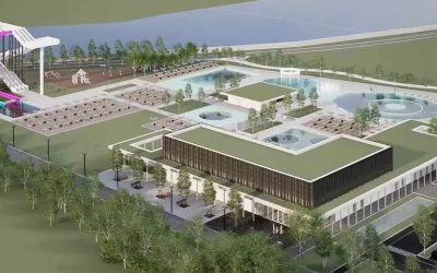 Aquapark lângă Baza de Tratament Ocna Mureș, cu 4 bazine, 2 tobogane, jacuzzi și 5 bazine exterioare, investiție de peste 100 milioane lei