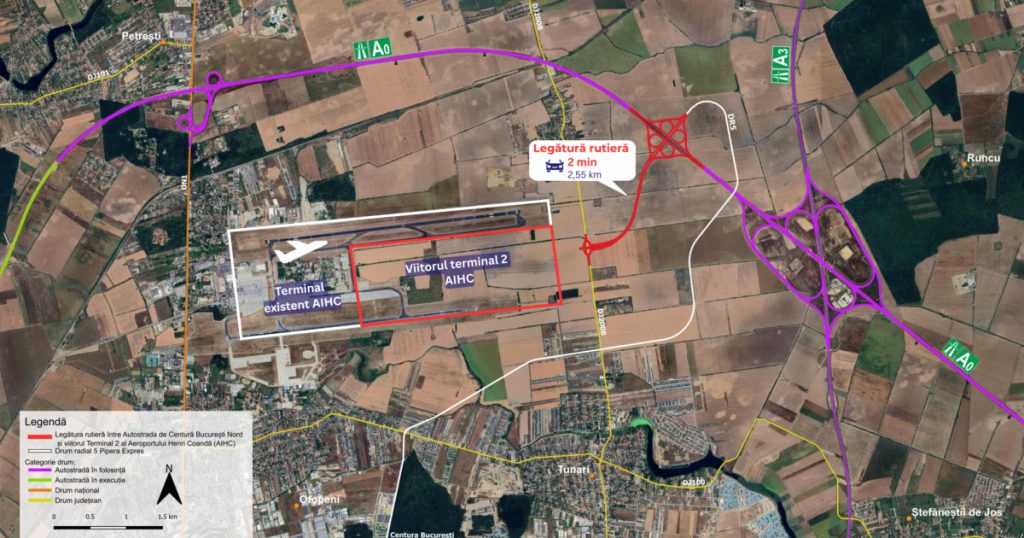 Compania Naţională de Investiţii Rutiere (CNAIR) a trimis oficial spre validare către Agenţia Naţională pentru Achiziţii Publice (ANAP) documentaţia necesară pentru lansarea unei licitații menită să construiască un nou drum expres care va face legătura directă între Autostrada A0 București Nord și viitorul Terminal 2 al Aeroportului Internațional Henri Coandă-Otopeni