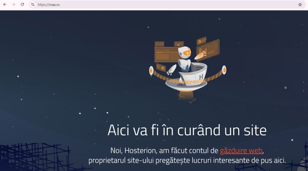 Site-ul CNAS nu este operațional în acest moment