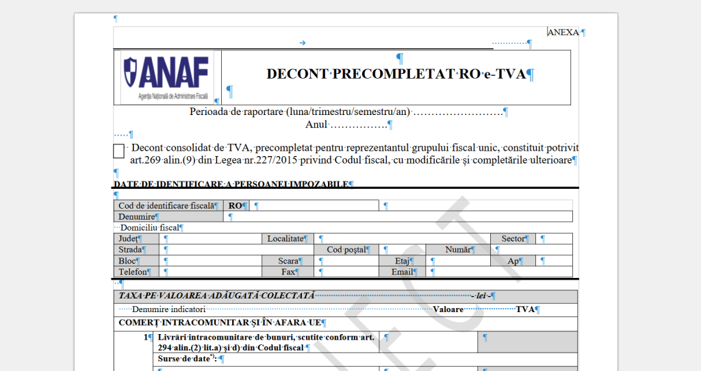 ANAF modifică formularul 300 pentru e-TVA 2026 în România