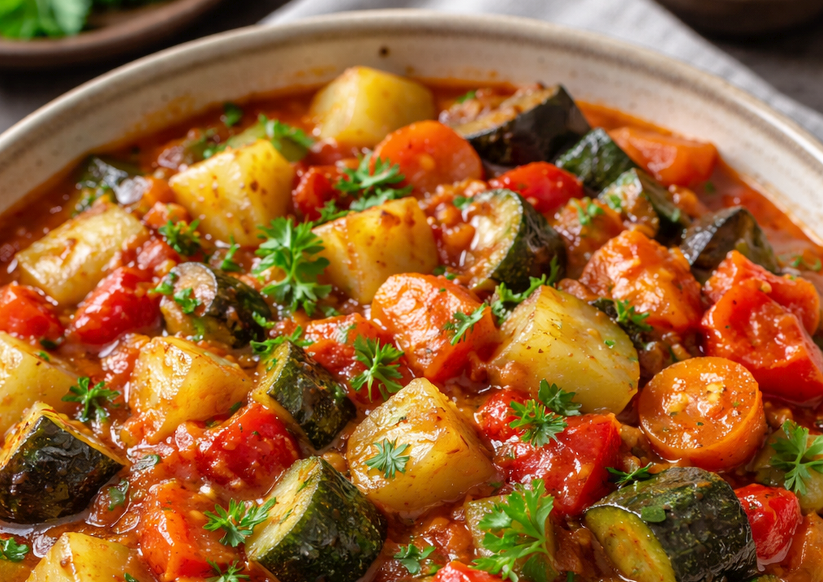 Ghiveciul de legume, un pilon al gastronomiei românești în timpul postului, continue să cucerească inimile mulțimilor prin simplitate, gust bogat și valoare nutrițională impresionantă