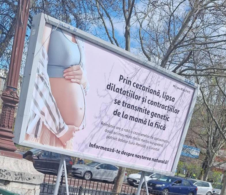 Colegiul Medicilor, atac dur la afișele din București despre cezariană