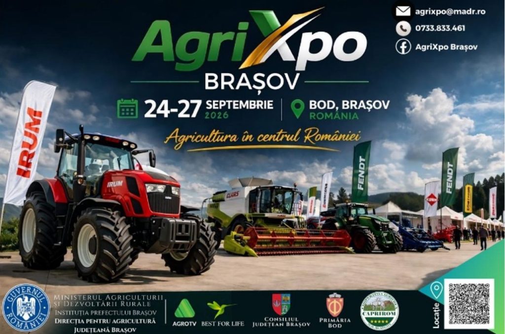 Evenimentul AgriXpo Brașov 2026 va avea loc la Fabrica de Zahăr de la Bod, oferind o platformă importantă pentru actorii din domeniul agricol