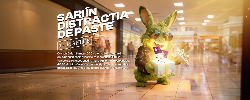 Shopping City Târgu Jiu își desfășoară activitățile de Paște cu premii și evenimente pentru toate vârstele Shopping City Târgu Jiu a anunțat programul special de sărbători de Paște, precum și o serie de activități interactive și surprize pentru vizitatori
