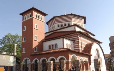 Capul Sfântului Gheorghe, adus din Sfântul Munte la Mănăstirea Pantocrator din Teleorman