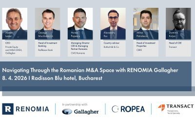 Lideri din banci, juridic și consultanță dezbat viitorul pieței M&A în România pe 8 aprilie 2026