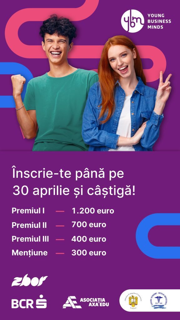 Banca Comercială Română (BCR), Asociația Axa Edu și Colegiul Economic „Nicolae Kretzulescu” invită liceenii bucureșteni să se înscrie la ediția 2026 a competiției „Young Business Minds”, un program dedicat tinerilor cu ambiții antreprenoriale