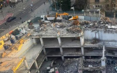 Bancorex, ruină renăscută: Imagini de pe șantierul AFI Central Tower din București