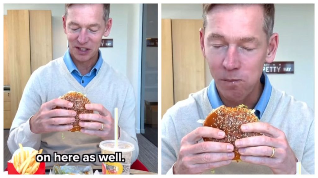 Șeful McDonald’s, ridiculizat: N-a mâncat din burger, ci doar l-a gustat