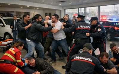 Bătaie generală ca-n filme într-un dealer auto din Italia: români și asiatici, scandal uriaș