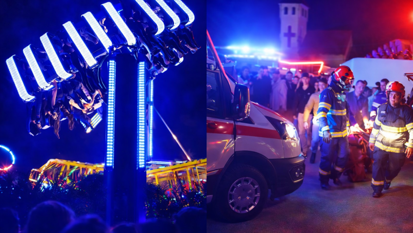 Tineri, BLOCAȚI cu capul în jos la Caransebeș: Pompierii au intervenit