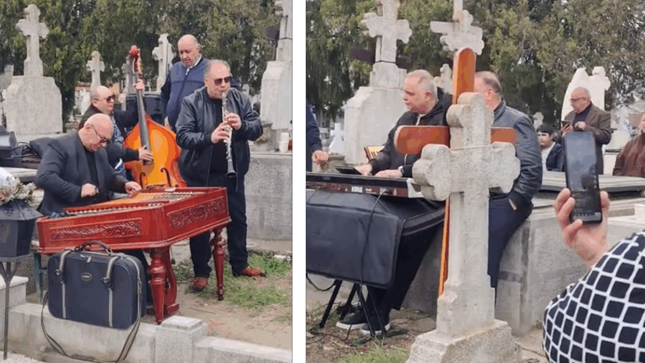 Concert șoc în cimitirul din Giurgiu de Paști: Dedicații pentru morți! Imagini incredibile