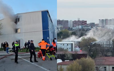 Incendiu la Henri Coandă, Constanța: Doi bărbați și-o fetiță, la spital