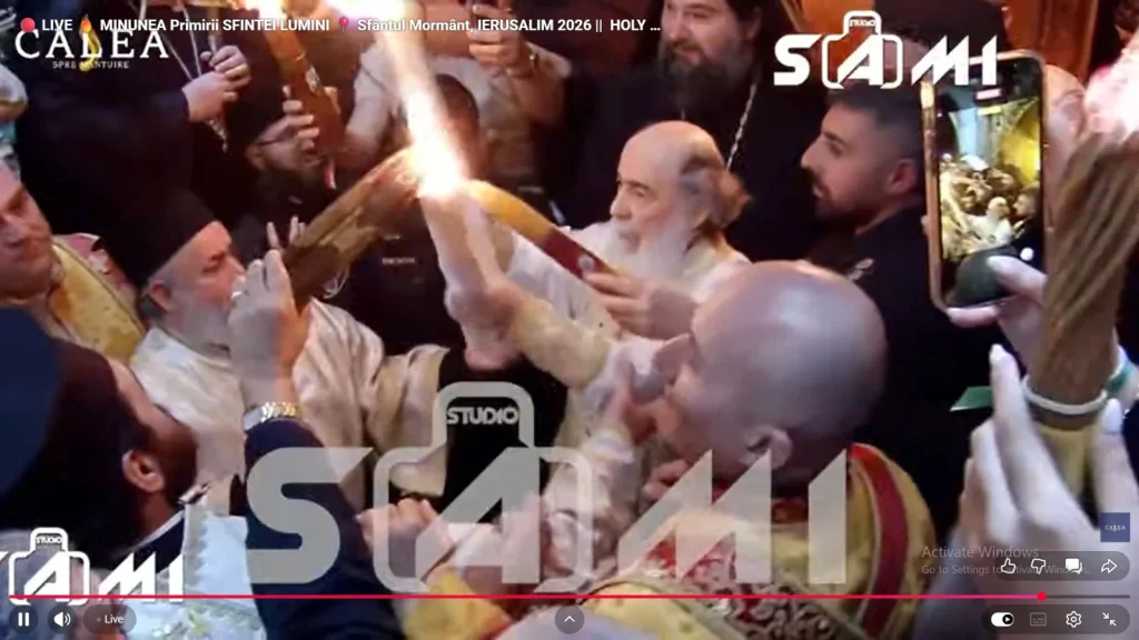 Lumina Sfântă, aprinsă la Ierusalim, în pofida tensiunilor. Speranța la Sfântul Mormânt