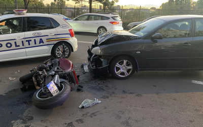 Accident grav la Deva: Trei motociclete implicate, doi răniți la spital