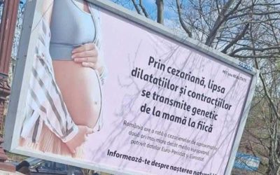 Panourile anti-cezariană în București: Colegiul Medicilor, reacție dură