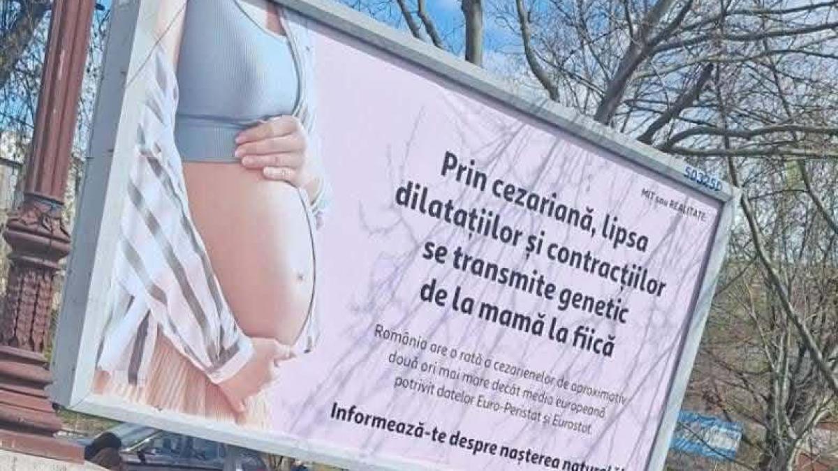 Panourile anti-cezariană în București: Colegiul Medicilor, reacție dură