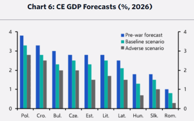 Creșterea prețurilor globale la energie va împinge inflația economiilor din Europa Centrală și de Est peste țintele băncilor centrale în 2023 și va limita posibilitatea reducerii ratelor dobânzilor, afirmă o analiză realizată de Capital Economics