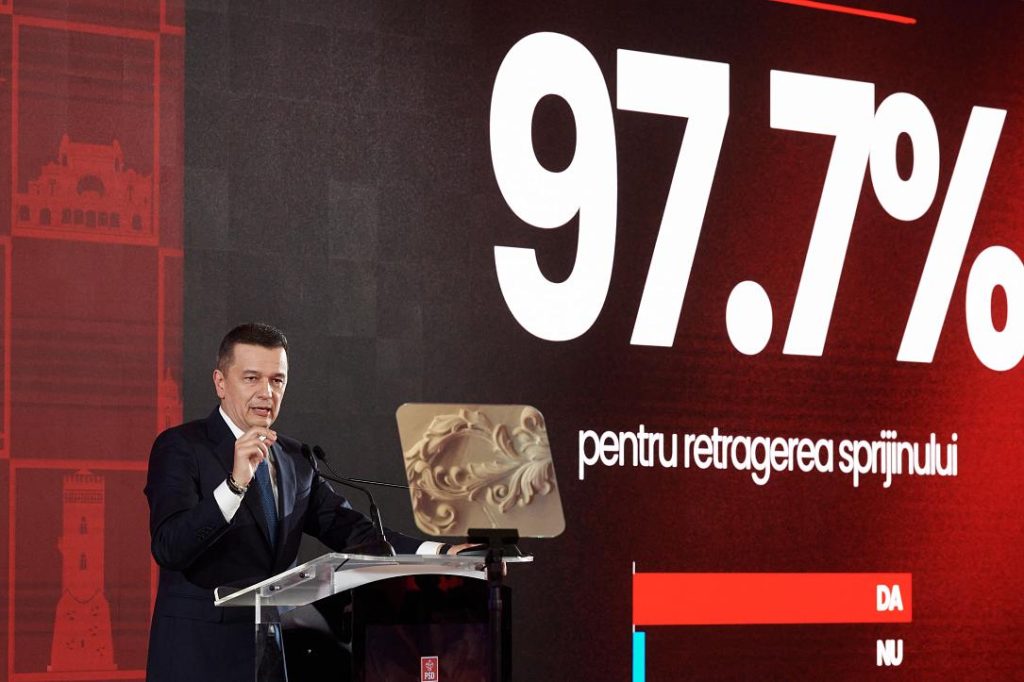 PSD, Vot MASIV împotriva premierului liberal în România