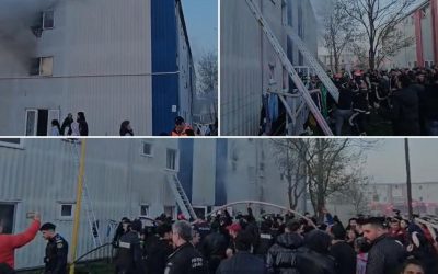 Incendiu în Constanța: 12 persoane, inclusiv 4 copii, la spital