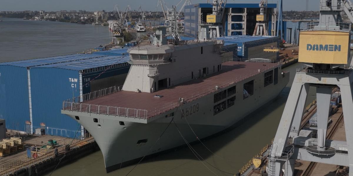 Primul portavion pentru drone din Europa, lansat la Galați, un pas istoric pentru România