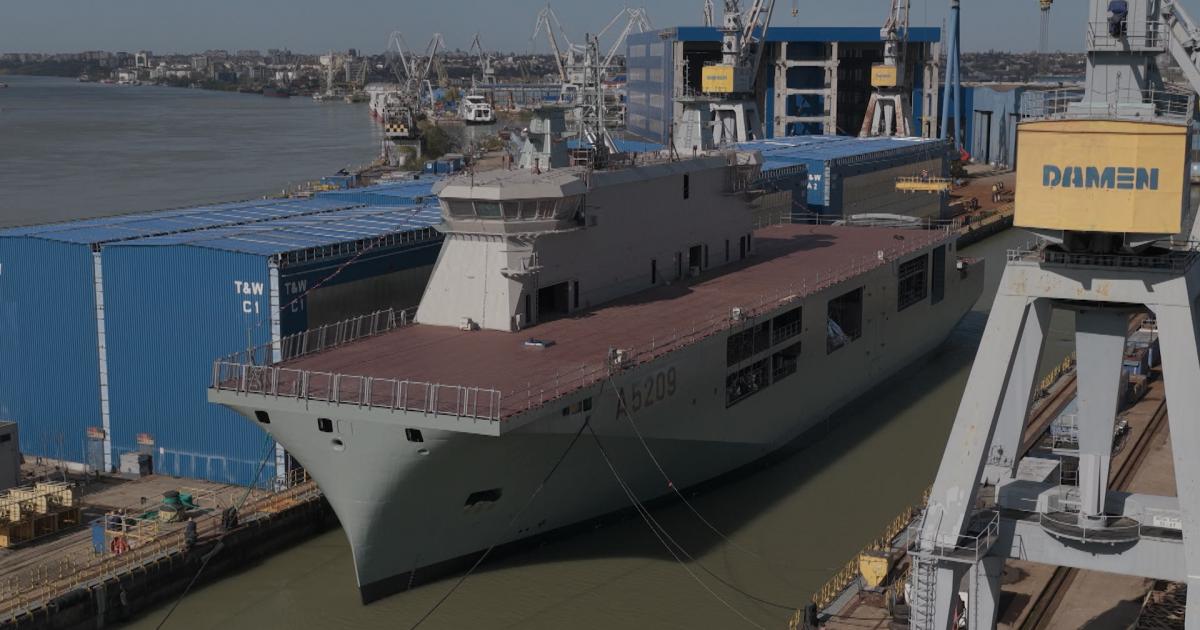 Lansarea celui mai avansat portavion pentru drone, realizat integral în România, a avut loc la Galați Astăzi, la Galați, a avut loc un moment istoric pentru industria navală românească, odată cu lansarea oficială a primului portavion pentru drone din Europa