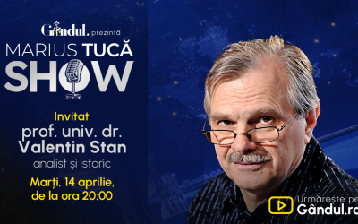 Marius Tucă revine pe Gândul: Prof. Valentin Stan, invitat marți, ora 20:00!