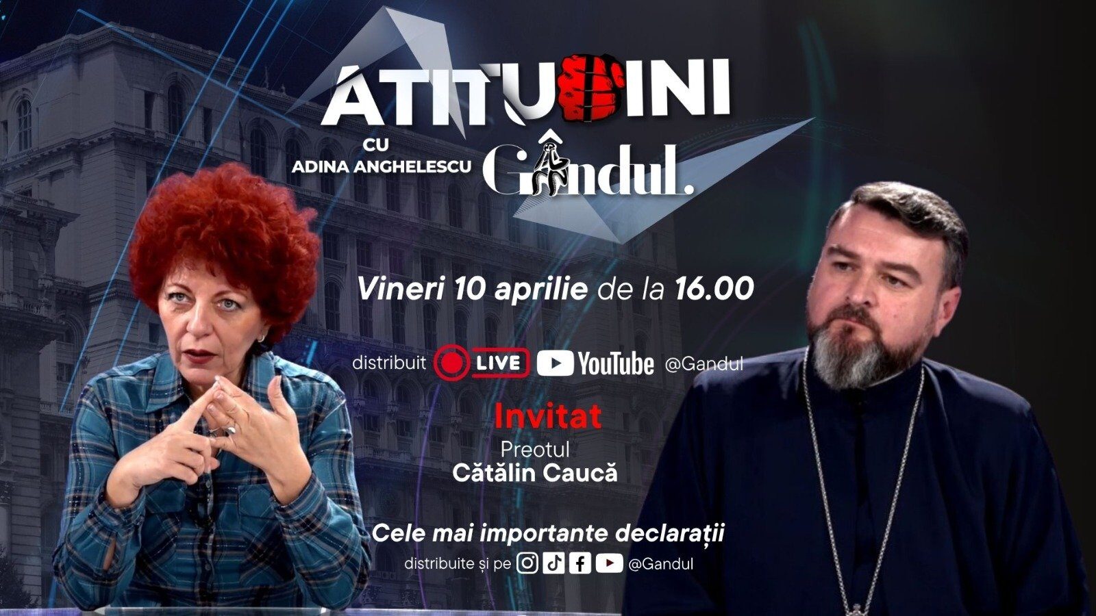 Emisiunea „Atitudini cu Adina Anghelescu” revine pe micile ecrane vineri, 10 aprilie, începând cu ora 16:00
