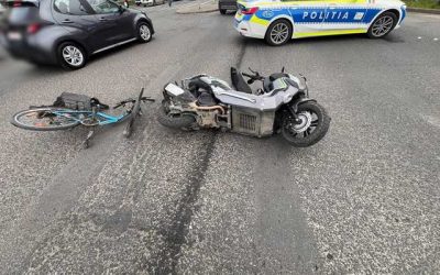 Timișoara: Accident grav între biciclist și motociclist. Viteza, fatală