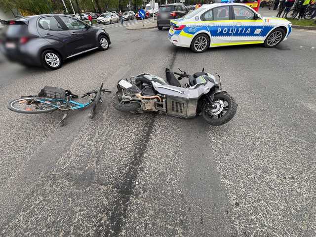 Timișoara: Accident grav între biciclist și motociclist. Viteza, fatală