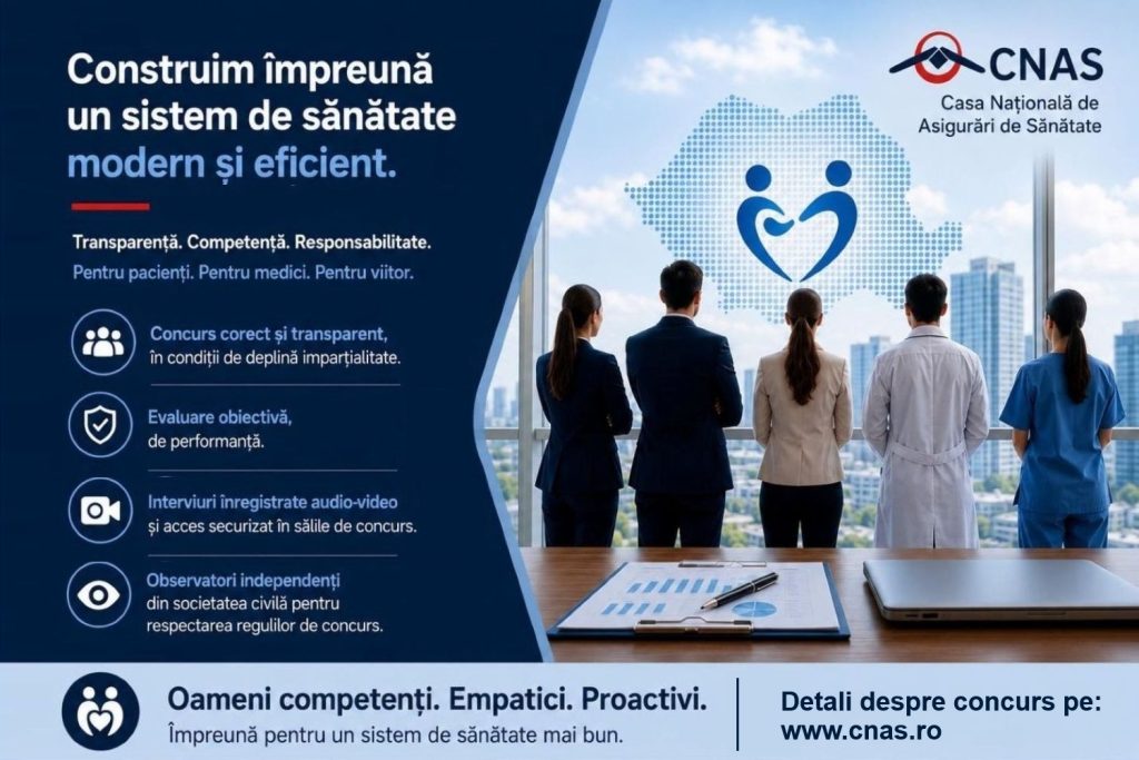 Șefi la CASELE de SĂNĂTATE: Concurs sub lupa CNAS, fără influențe politice?