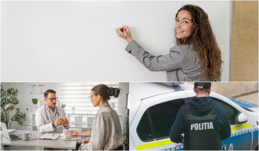 Salariile-șoc după noua lege: Cât câștigă profesorii, medicii și polițiștii din România