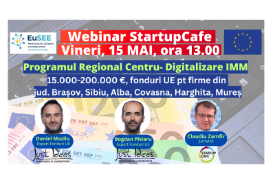 Miercuri, 15 MAI: Granturi de până la 200.000 EUR pentru digitalizare IMM în Brașov, Sibiu, Alba, Covasna, Mureș și Harghita