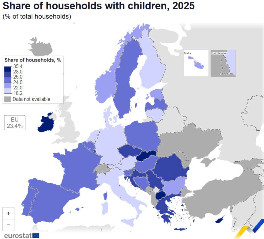 România, fruntașă în Europa la familiile cu copii, în timp ce UE îmbătrânește