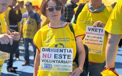 Protest masiv profesori București: Cer retragerea legii salarizării