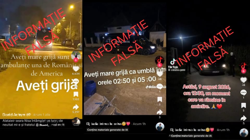 Ambulanța neagră, fals pe TikTok. MAI dezminte zvonuri