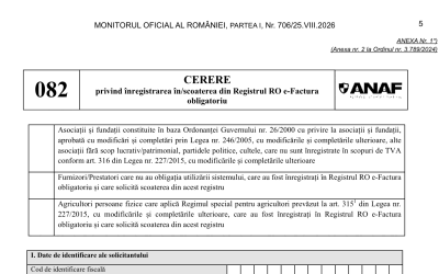 ANAF schimbă 082, RO e-Factura: Noul Ordin 1020/2026
