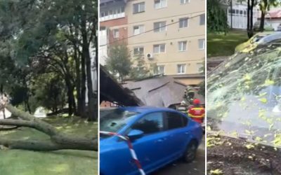 Furtună devastatoare: străzi inundate, mașini distruse