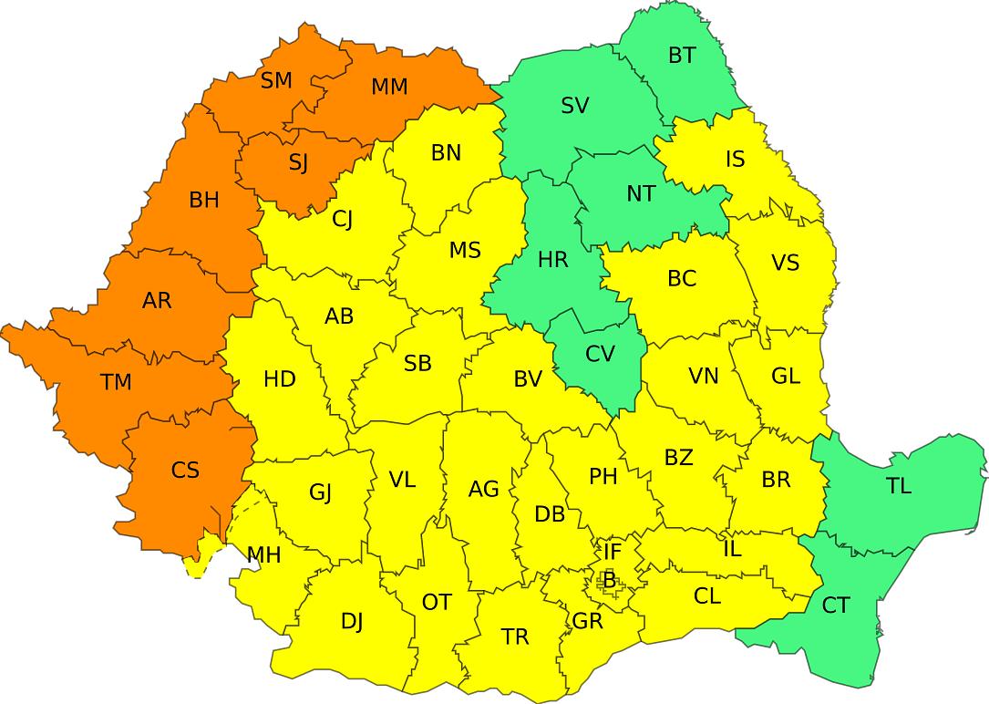 România, sub coduri de căldură: Val galben, portocaliu