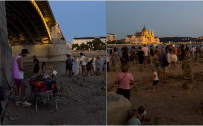 Budapesta: petrecere pe albia secată a Dunării