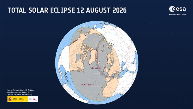 Eclipsă Soare în Europa: ESA transmite în direct din Spania
