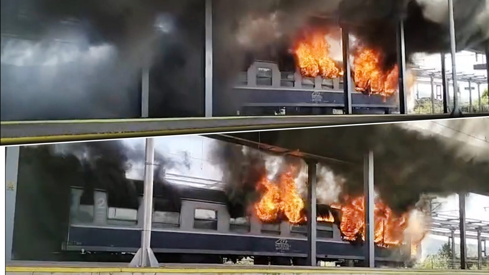 Incendiu la trenul Regio din Arad. Călători evacuați