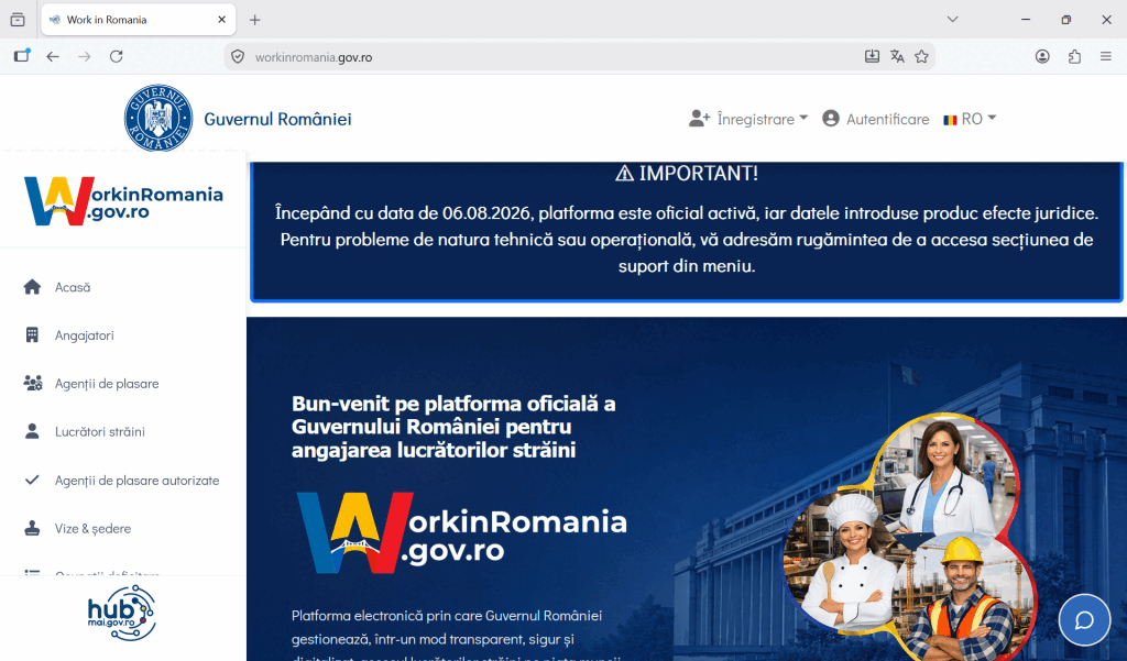 Workinromania, activ: platforma obligatorie pentru angajarea străinilor