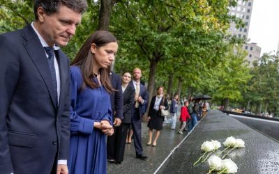 Nicuşor Dan și Mirabela Grădinaru, omagiu la Memorialul 9/11